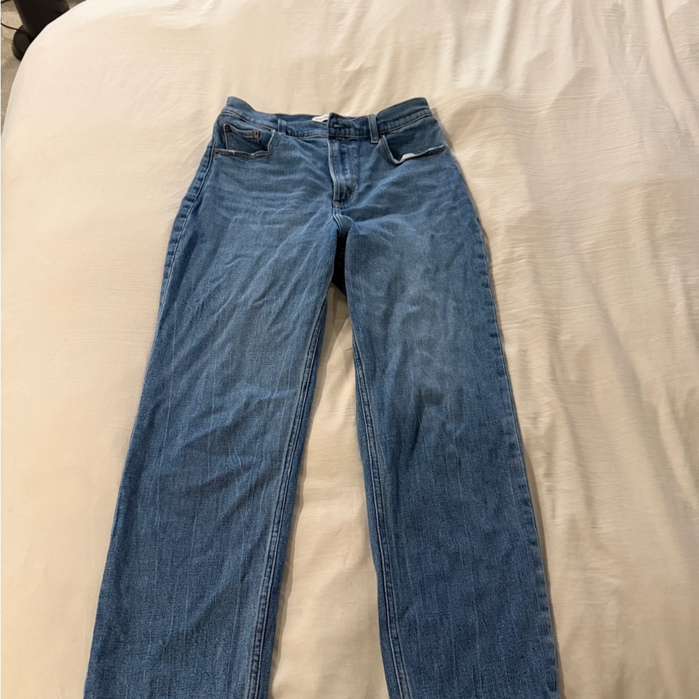 Abercrombie & Fitch Straight Leg Jeans in Medium Blue